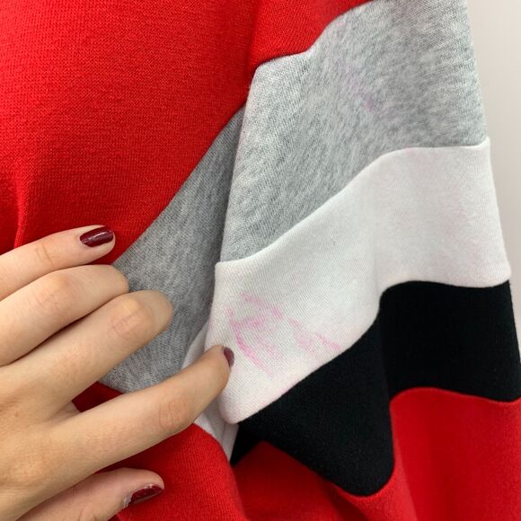 Lorna Jane Grandstand Sweater Womens M Red Colorblock Quarter Zip High Neck Crop - Picture 4 of 14